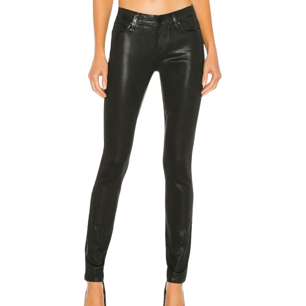 NWT Paige Evereve Edgy Rocker Punk Verdugo Ultra Skinny Black Fog Luxe Coating